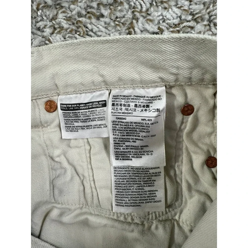 Levi's 501 Distressed Patchwork Denim Light Gray Jeans Men's Size 34x32